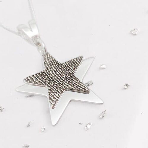 Fingerprint Layered Star Pendant