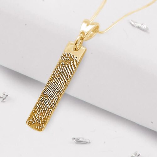 Gold Oblong Fingerprint Pendant