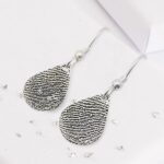 Silver Fingerprint Teardrop Earrings