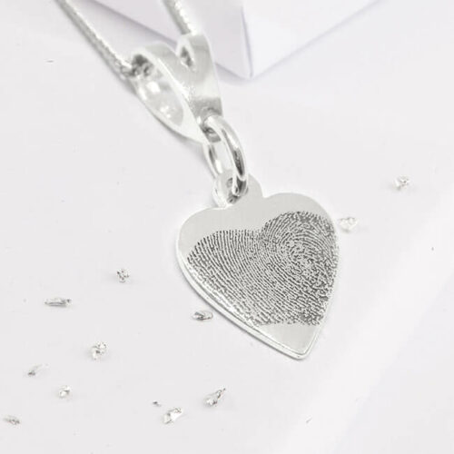 Fingerprint Small Heart Pendant