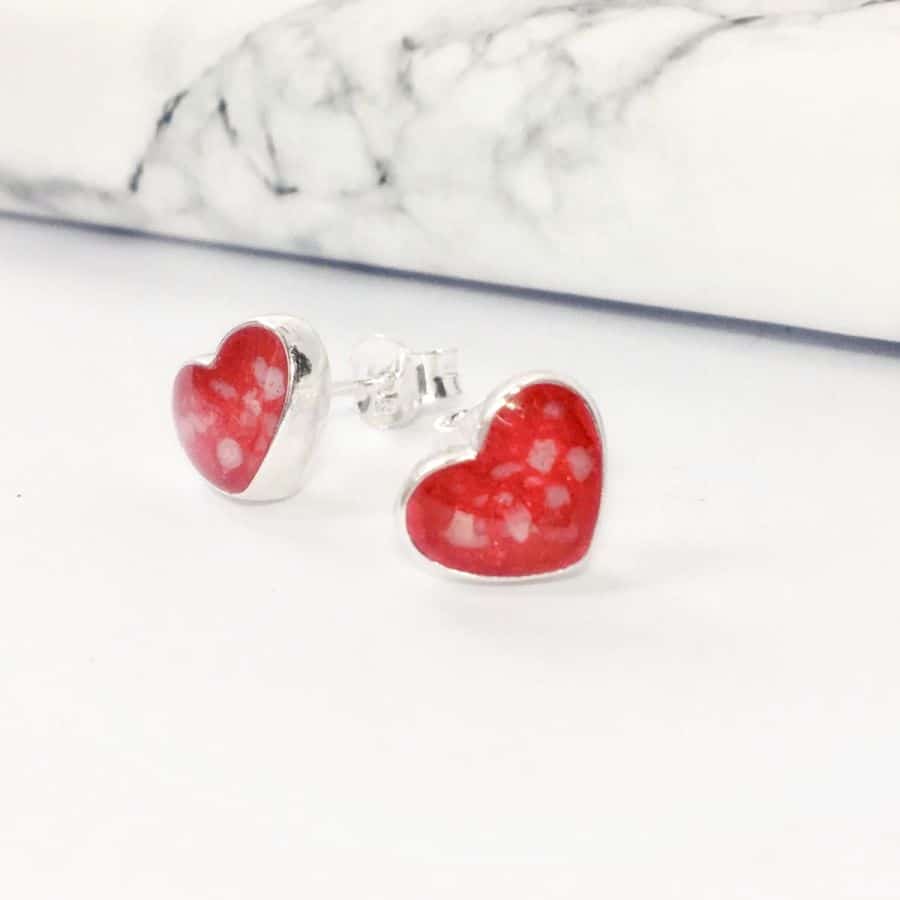 Heart Memorial Cremation Ashes Earrings