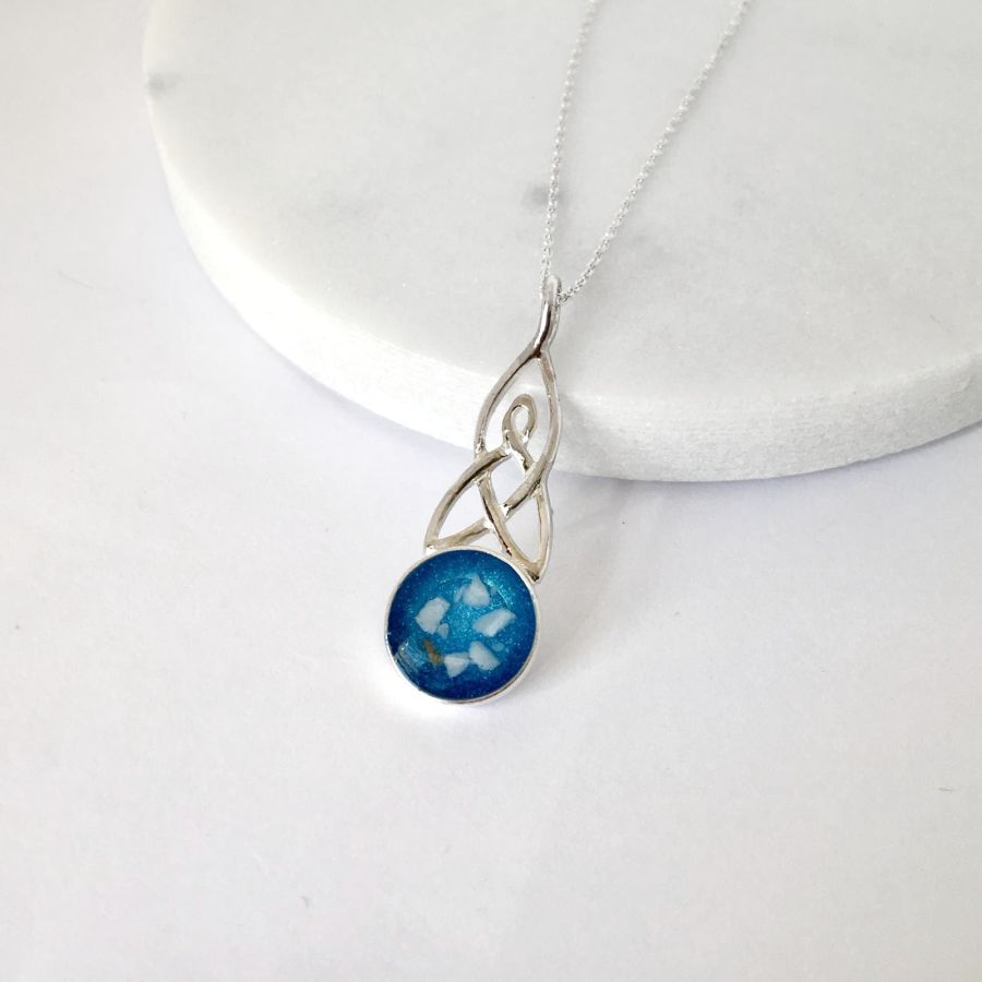 Celtic Round Memorial Cremation Ashes Necklace