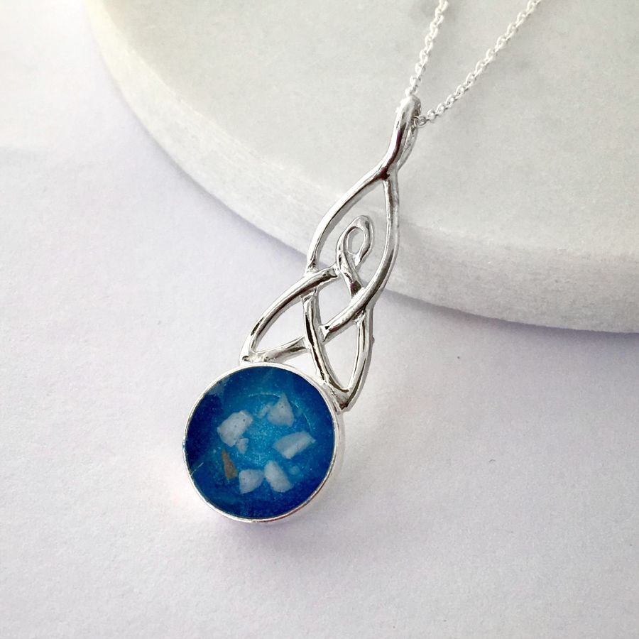 Celtic Round Memorial Cremation Ashes Necklace