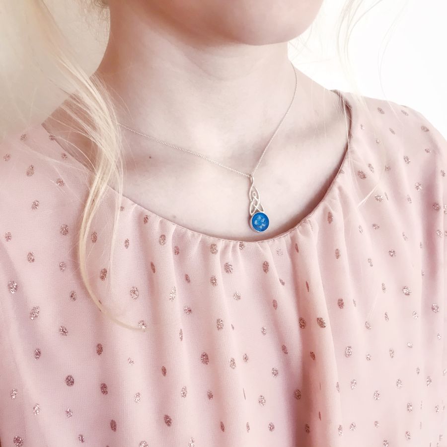Celtic Round Memorial Cremation Ashes Necklace