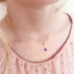 Dainty Oval Drop Memorial Ashes Pendant, Cremation Ashes Necklace