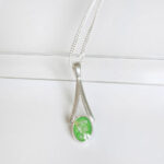 Dainty Oval Drop Memorial Ashes Pendant, Cremation Ashes Necklace