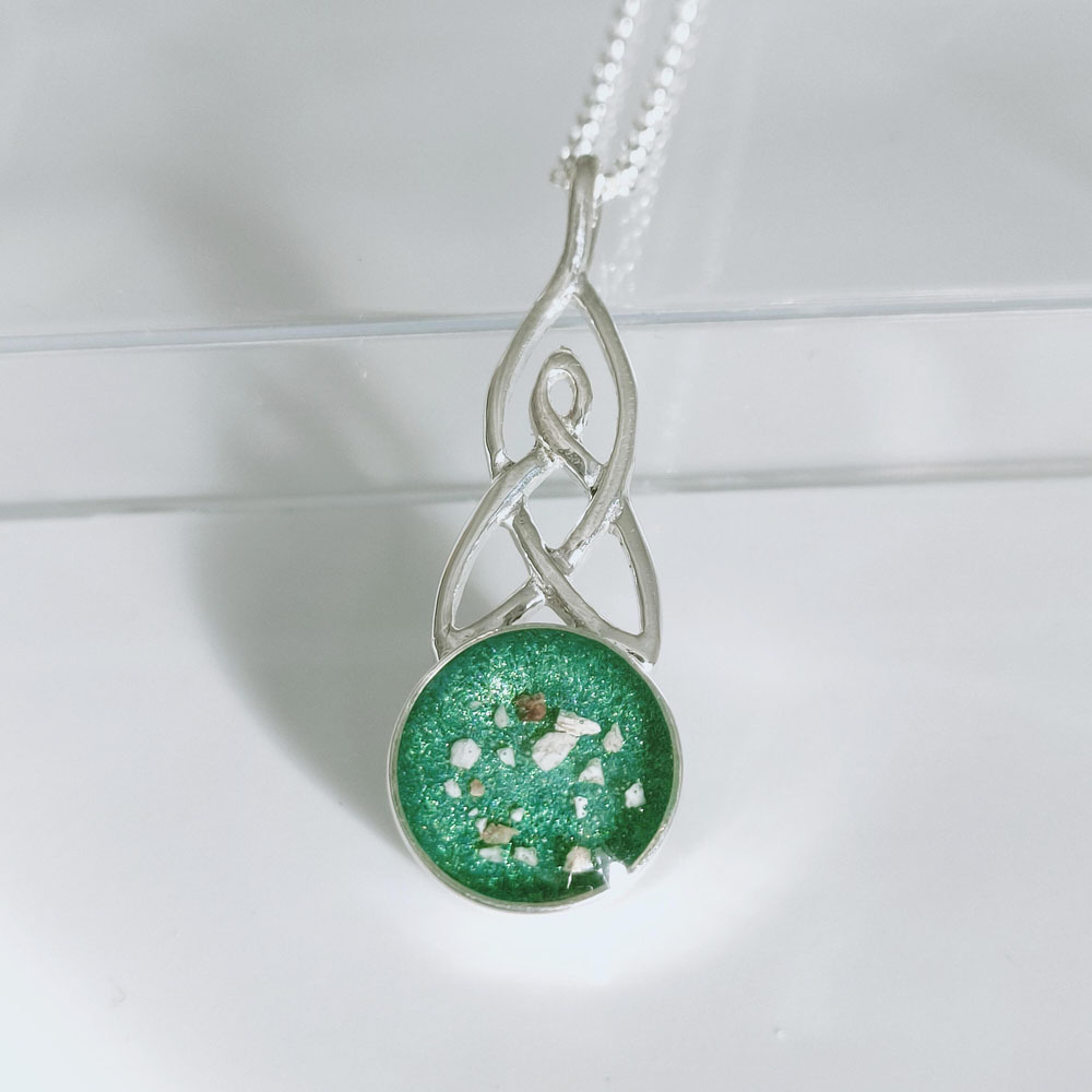 Celtic Round Memorial Cremation Ashes Necklace