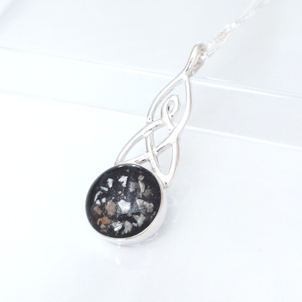 Celtic Round Memorial Cremation Ashes Necklace