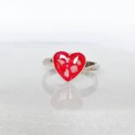 Love Heart Memorial Ashes Ring, Cremation Ring