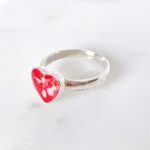 Love Heart Memorial Ashes Ring, Cremation Ring