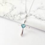 Heart Cross Cremation Ashes Memorial Necklace