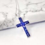Open Cross Cremation Ashes Memorial Necklace