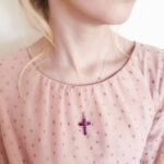 Open Cross Cremation Ashes Memorial Necklace