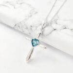 Heart Cross Cremation Ashes Memorial Necklace