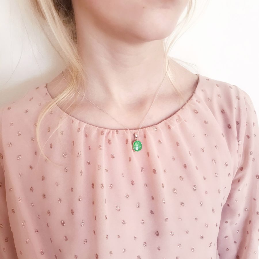 Classic Oval Cremation Ashes Memorial Necklace