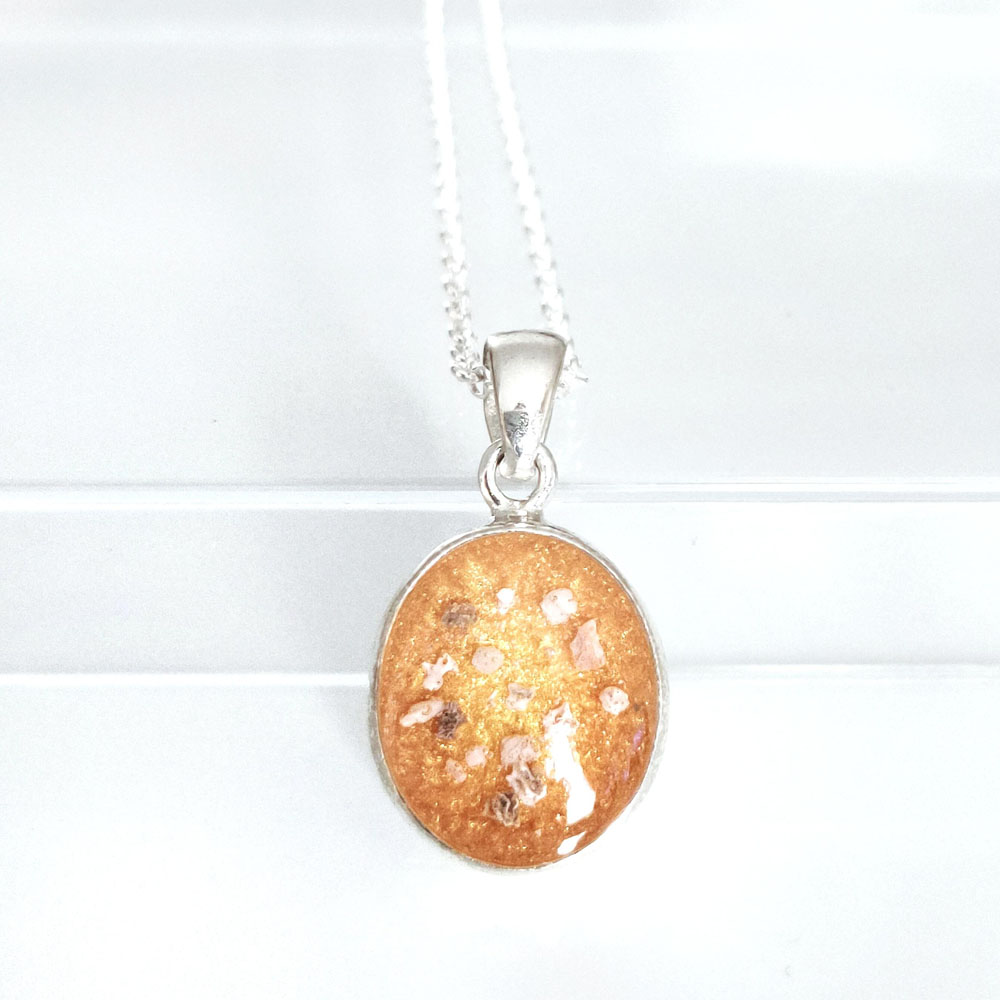 Classic Oval Cremation Ashes Memorial Necklace