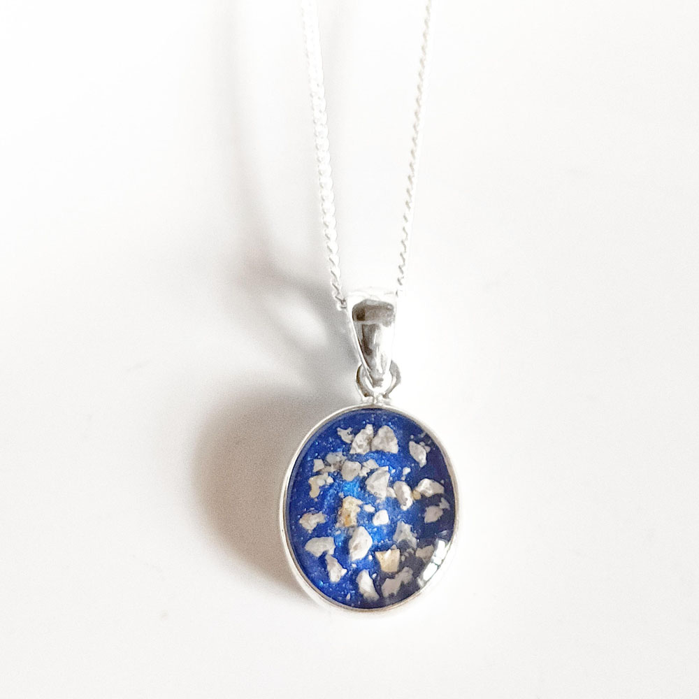 Classic Oval Cremation Ashes Memorial Necklace