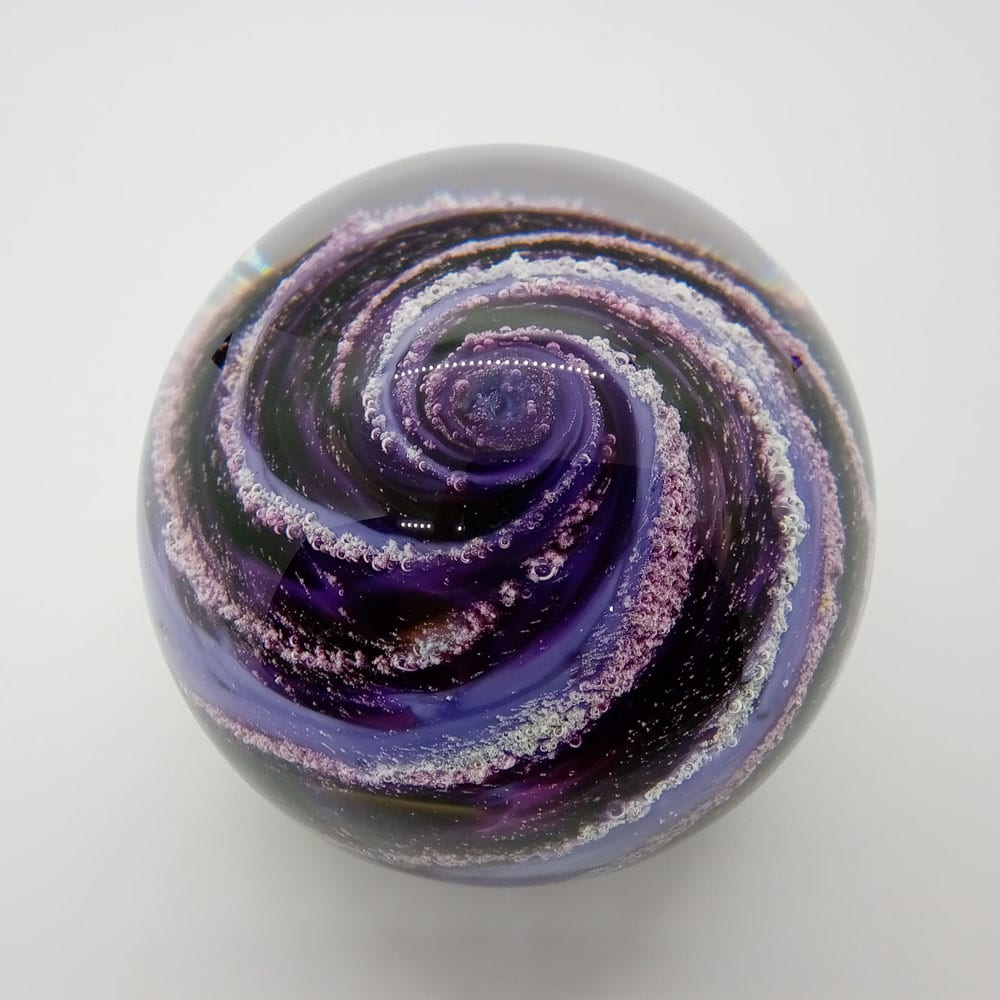 Ashes in Circular Memorial Paperweight