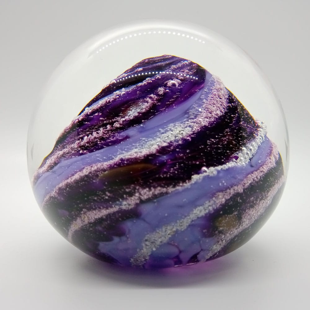 Ashes in Circular Memorial Paperweight