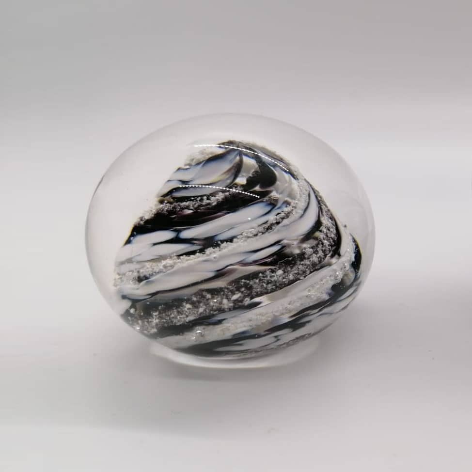 Ashes in Circular Memorial Paperweight