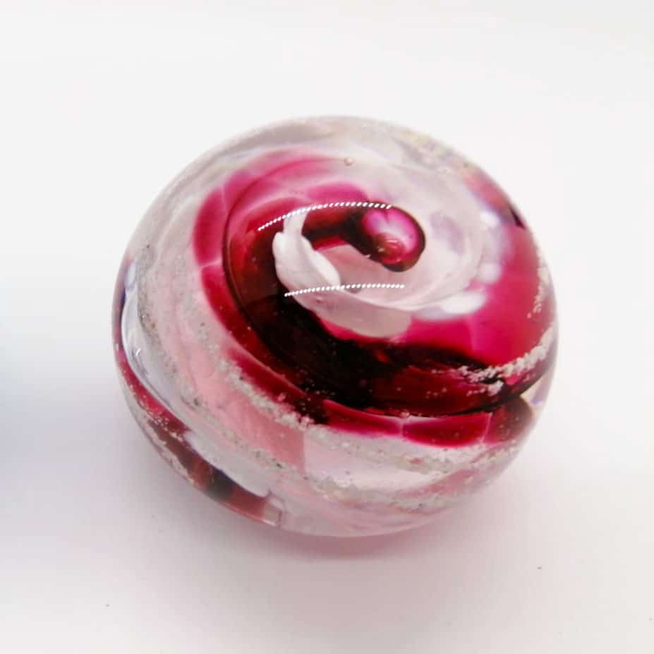 Ashes in Circular Memorial Paperweight