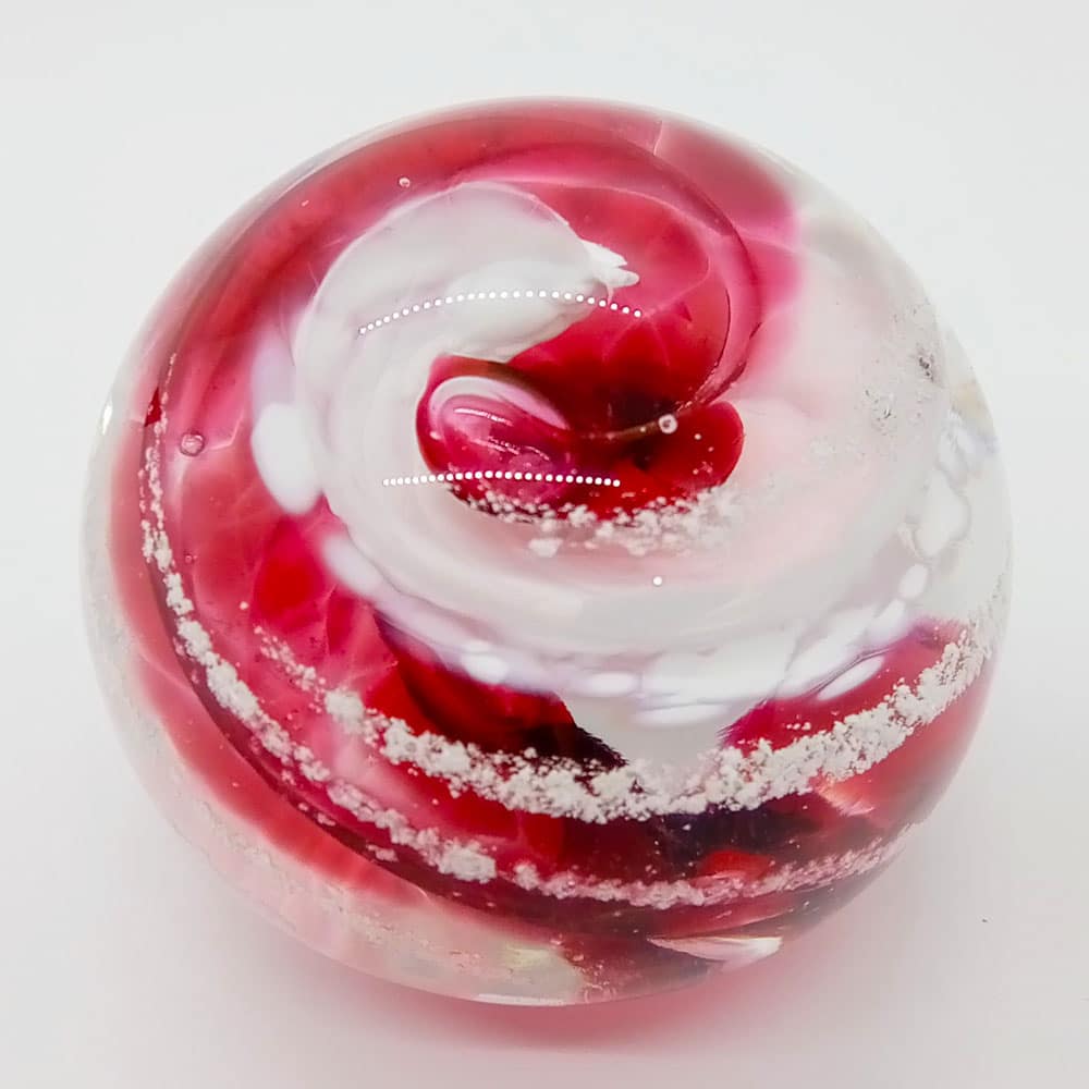 Ashes in Circular Memorial Paperweight