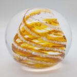 Ashes in Circular Memorial Paperweight