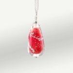Ashes Silver Glass Droplet Memorial Necklace