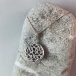 Large Filigree Sterling Silver Ashes Glass Pendant