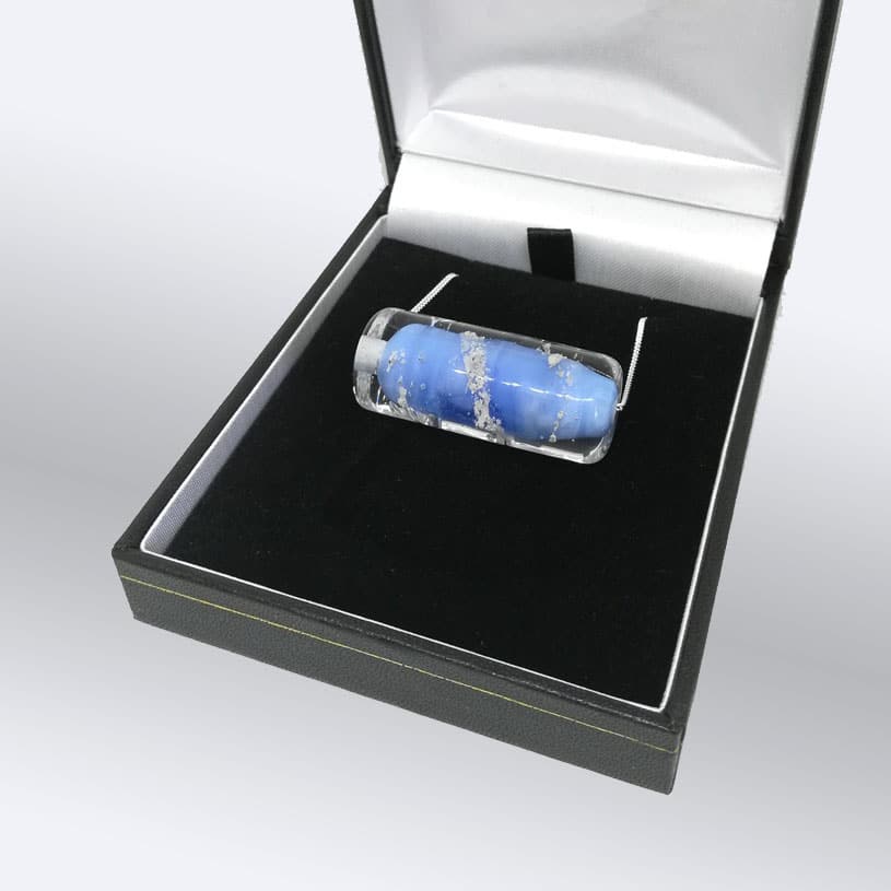 Large Ashes Glass Bar Memorial Necklace