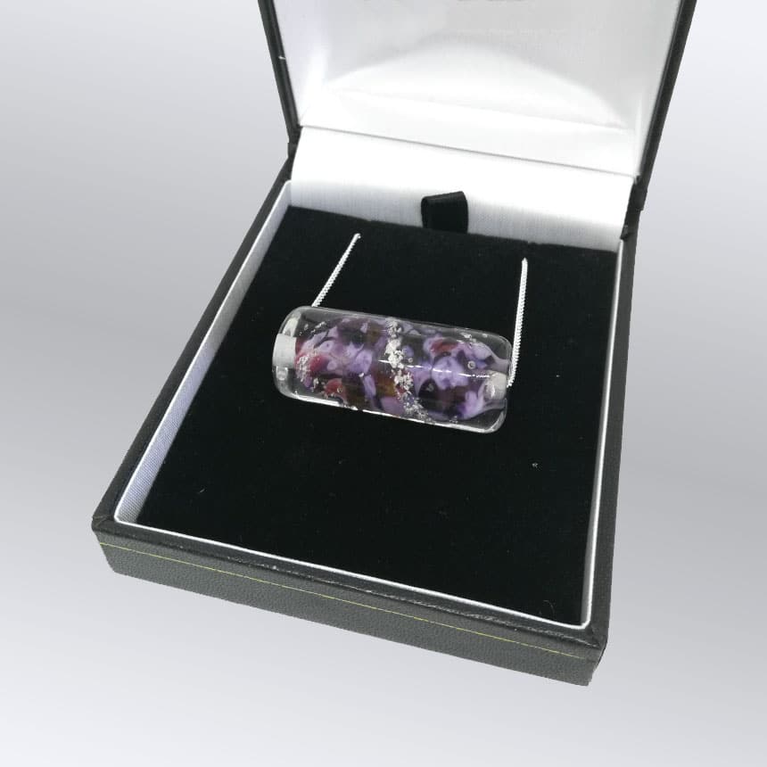 Large Ashes Glass Bar Memorial Necklace