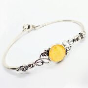Ashes Glass Memorial Sterling Silver Ornate Bangle