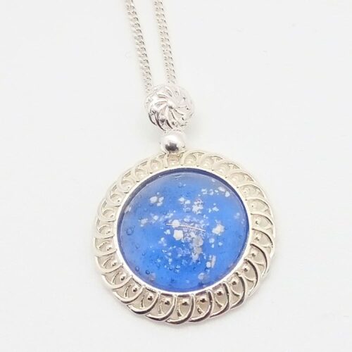 Silver necklace – blue gem 2 – 1000