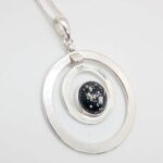 Sterling Silver Ashes Glass Memorial Double Circle Pendant