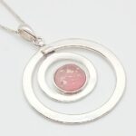 Sterling Silver Ashes Glass Memorial Double Circle Pendant