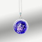 Large Filigree Sterling Silver Ashes Glass Pendant