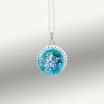 Filigree Sterling Silver Ashes Glass Pendant