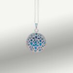 Filigree Sterling Silver Ashes Glass Pendant