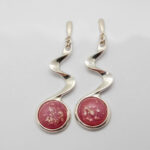Sterling Silver Wave Drop Ashes Glass Earrings