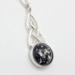 Ashes Glass Sterling Silver Celtic Memorial Pendant