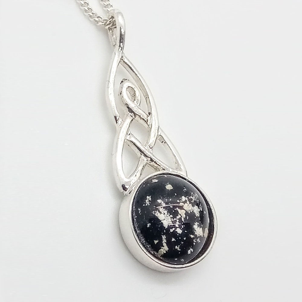 Ashes Glass Sterling Silver Celtic Memorial Pendant