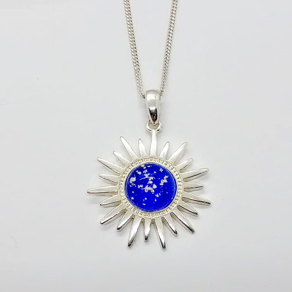 Ashes Glass Radiant Sun Memorial Pendant