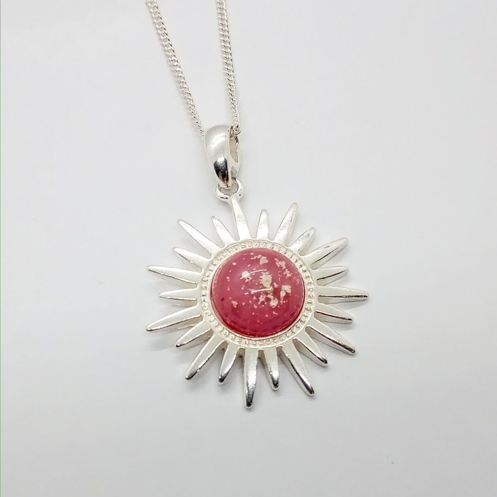 Ashes Glass Radiant Sun Memorial Pendant