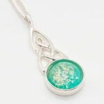 Ashes Glass Sterling Silver Celtic Memorial Pendant