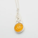 Ashes Glass Sterling Silver Celtic Memorial Pendant