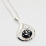 Ashes Glass Sterling Silver Swirl Memorial Pendant