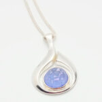 Ashes Glass Sterling Silver Swirl Memorial Pendant