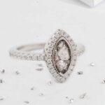 Marquise Inlaid Crystal Halo Ring, Ashes or Hair