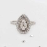Teardrop Crystal Inlaid Ring, Ashes or Hair
