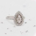 Teardrop Crystal Inlaid Ring, Ashes or Hair